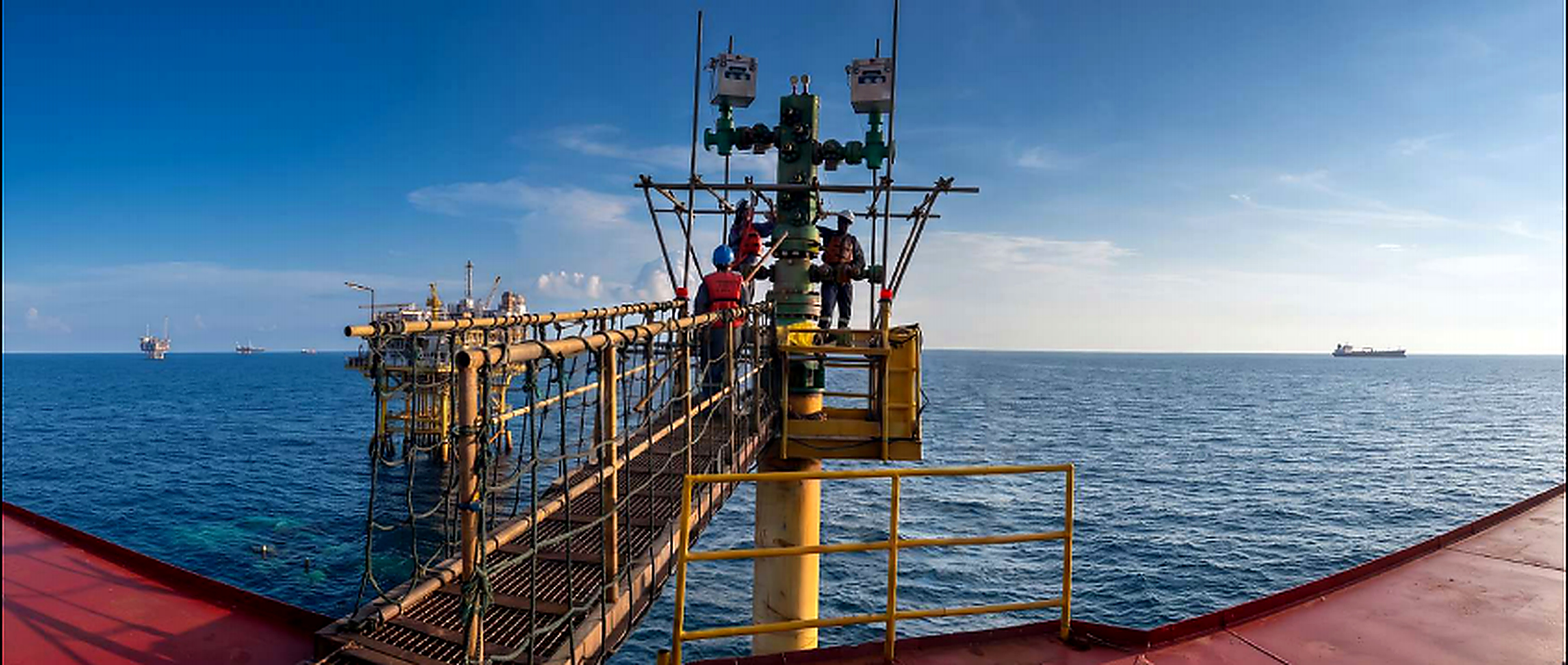 Emadeb crew at an offshore wellhead